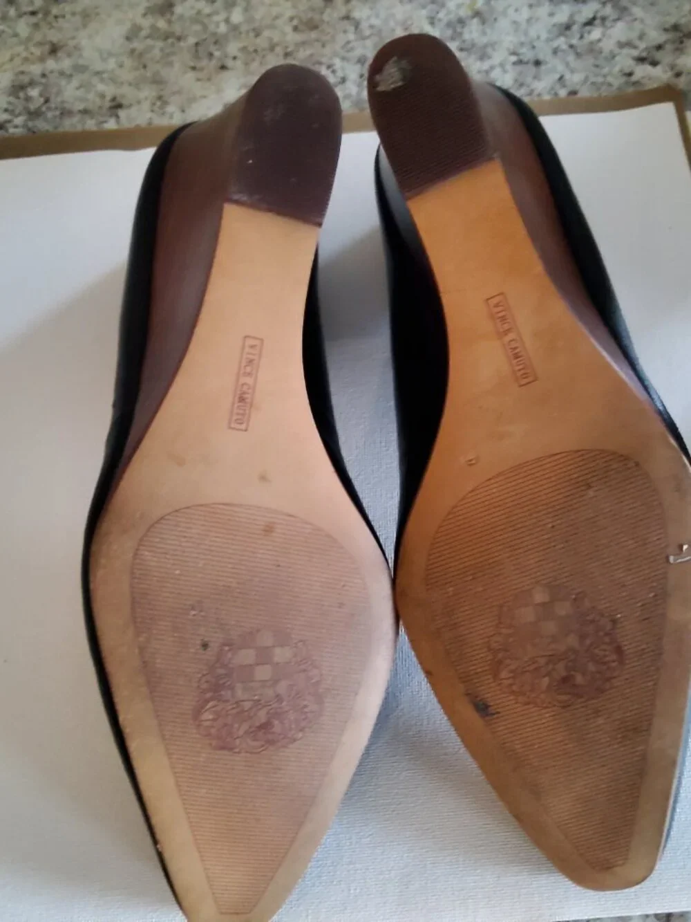 Vince Camuto Black Wedge Heels size 8.5M heels 3.5 inches